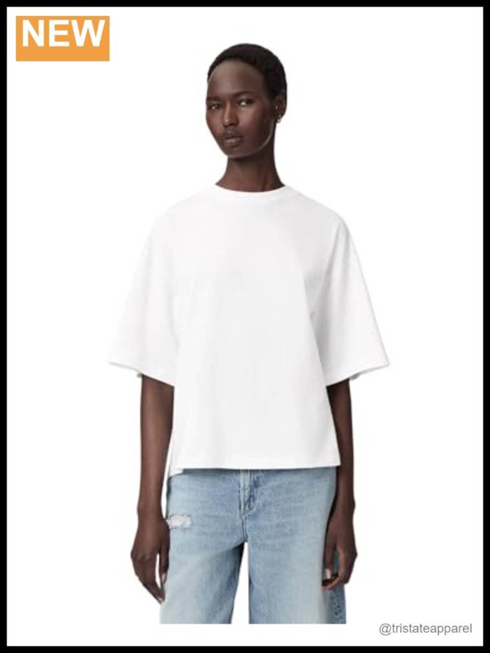 AllSaints Peace Amelie Tee 100% Cotton Crew Neck Short Sleeve T-Shirt